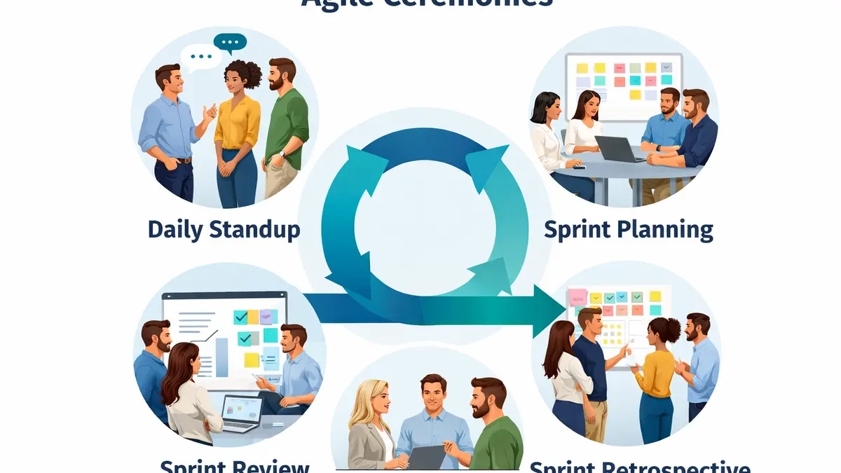Agile Zeremonien: Der vollständige Leitfaden 2026 zu Scrum Events, Zielen, Ablauf, Timeboxen und Best Practices