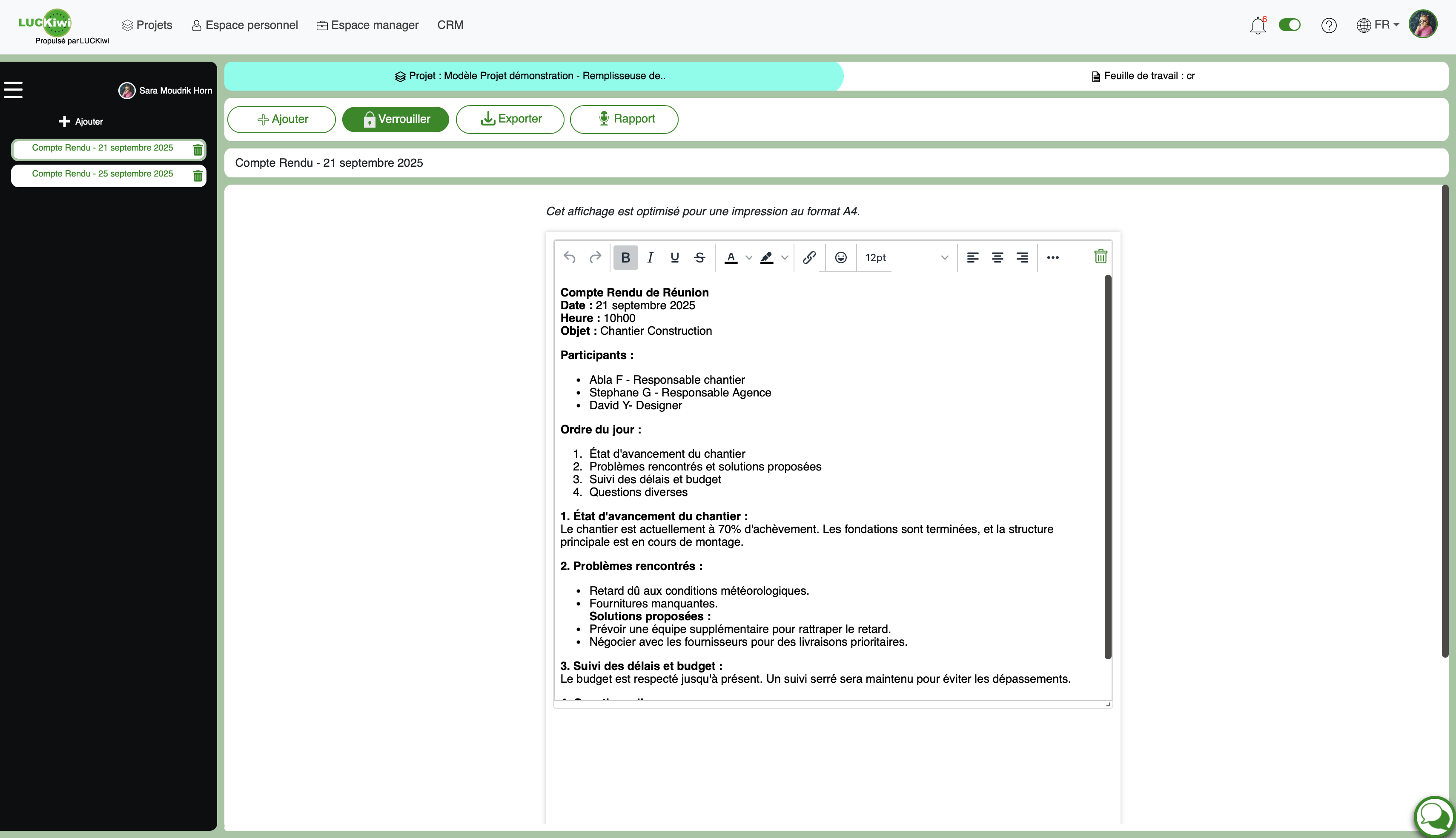 Illustration: LUCKiwi KI erstellt automatisch strukturierte Meeting-Notizen