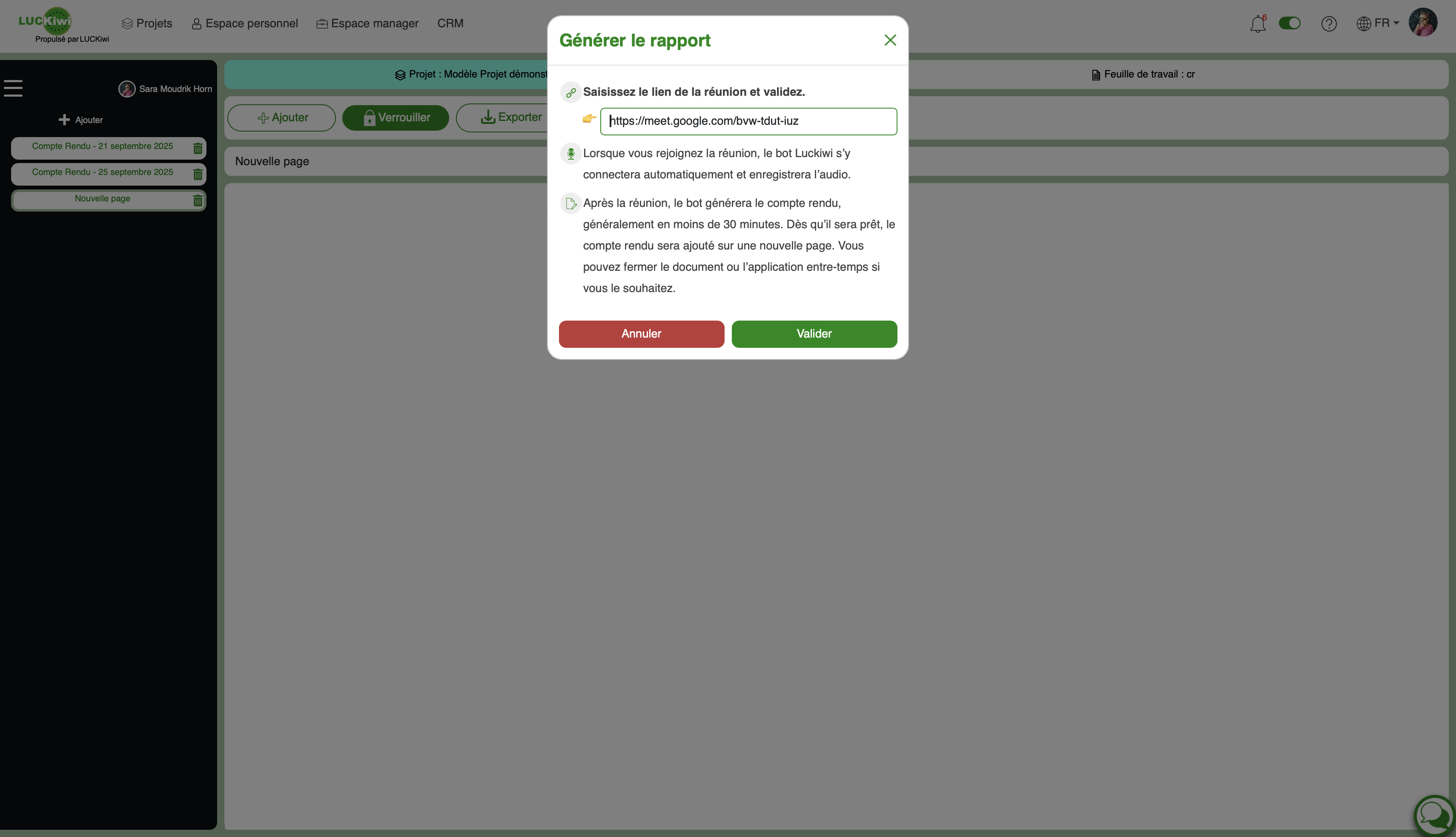 Schritt 2: Der LUCKiwi-Bot verbindet sich automatisch und sicher mit Ihrem Meeting