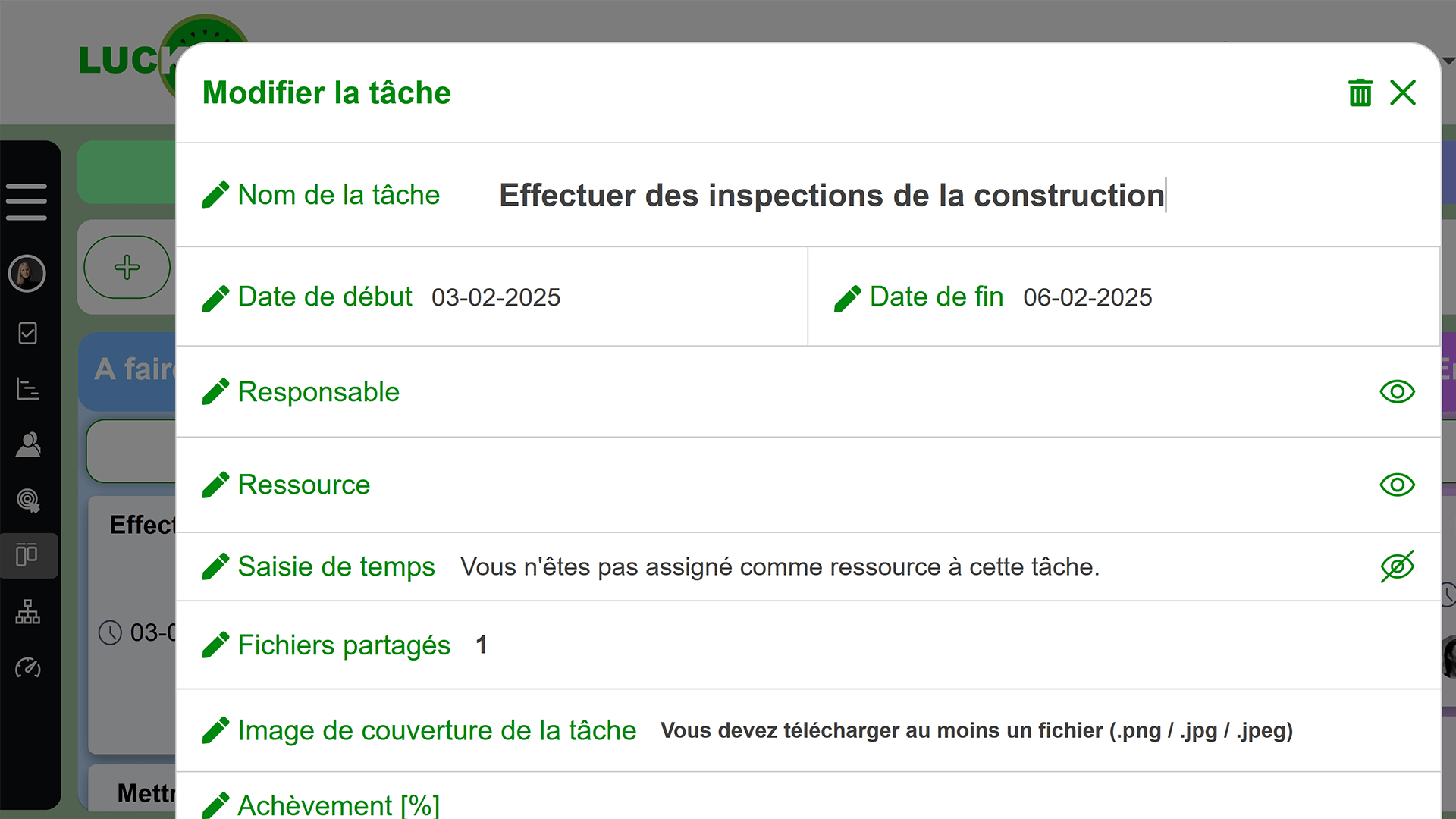 Options de personnalisation des cartes avec étiquettes, champs et checklists